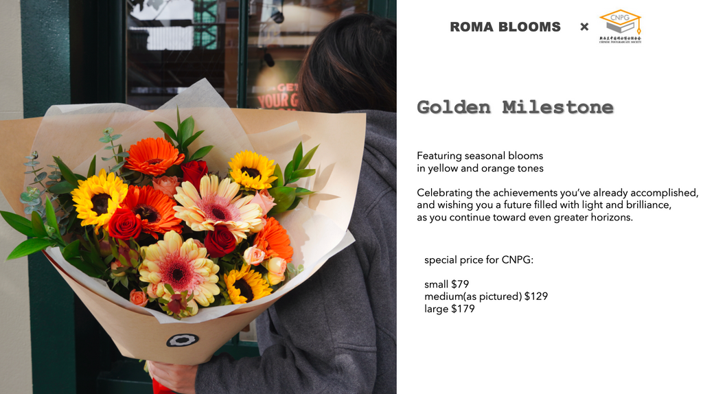 Golden Milestone Graduation Bouquet - Fresh Flowers Auckland