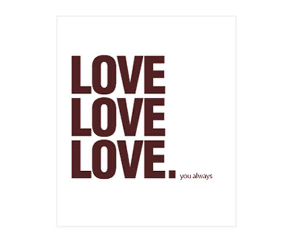 "LOVE LOVE LOVE  you always. mini Gift Card
