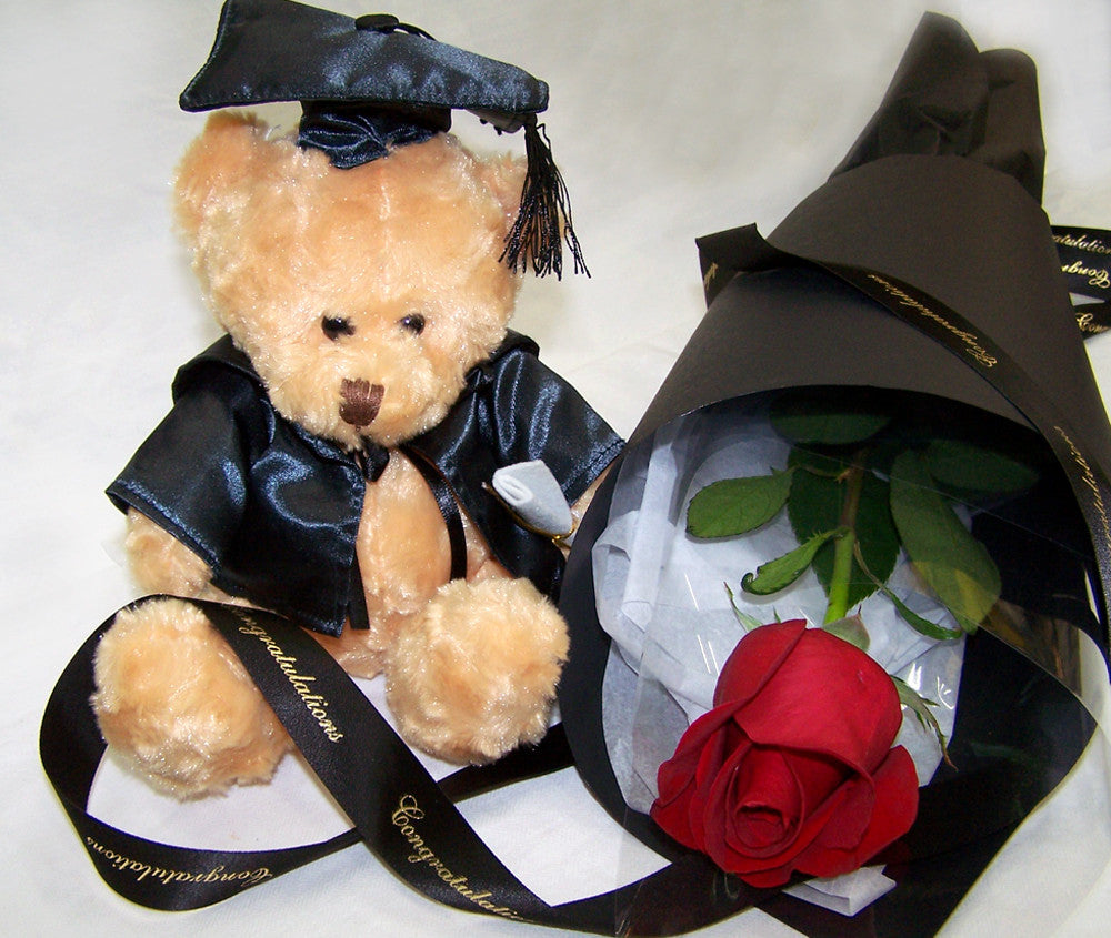 Red Classic Graduation Rose Gift - ROMA BLOOMS FLORIST