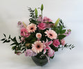 Pink Flowers in a Glass Vase - Fresh Arrangement Auckland