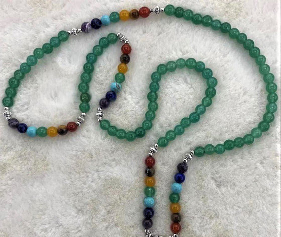 Aventurine Chakra Mala Necklace- 108 Beads Gift