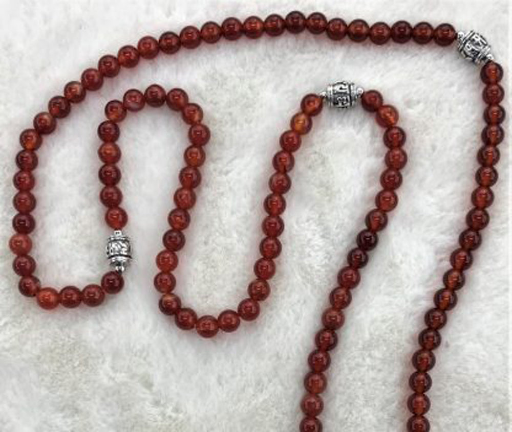 Carnelian Mala necklace- 108 Beads Gift