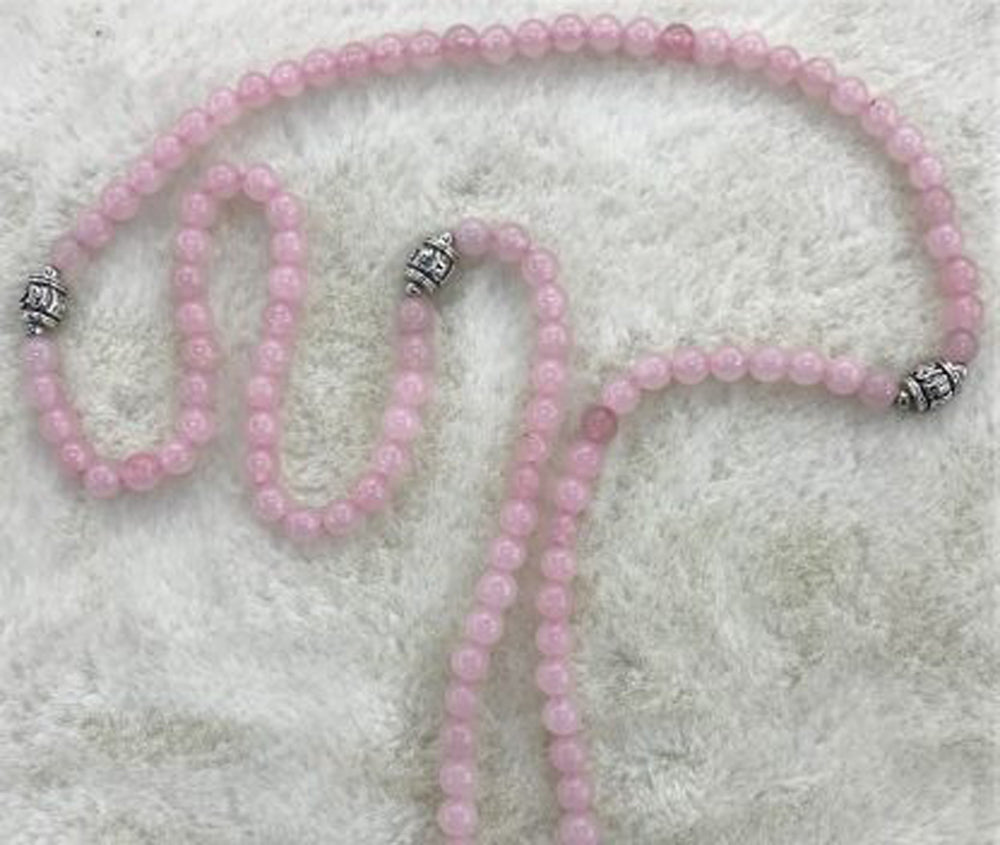 Rose Quartz Mala Necklace - 108 Beads Gift