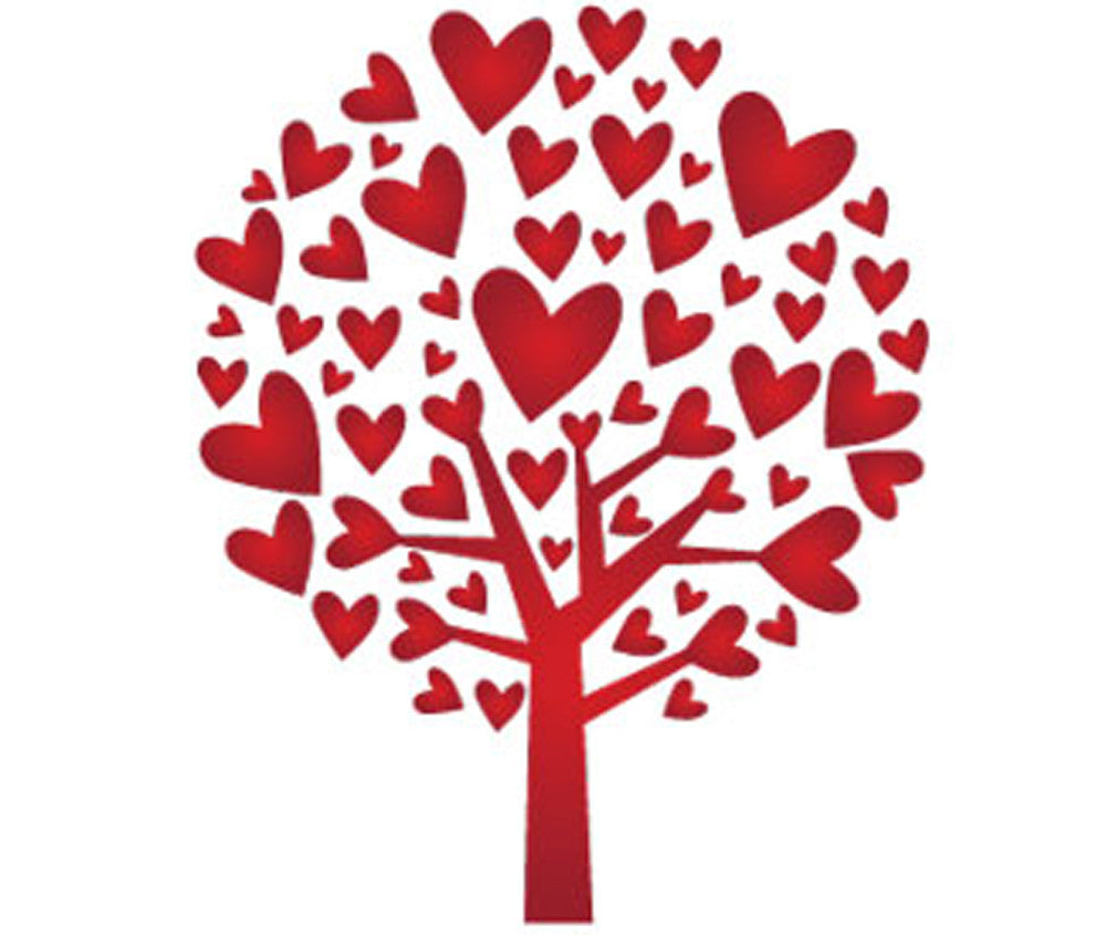 Tree of red hearts