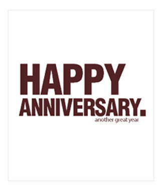 happy anniversary  written on front of card